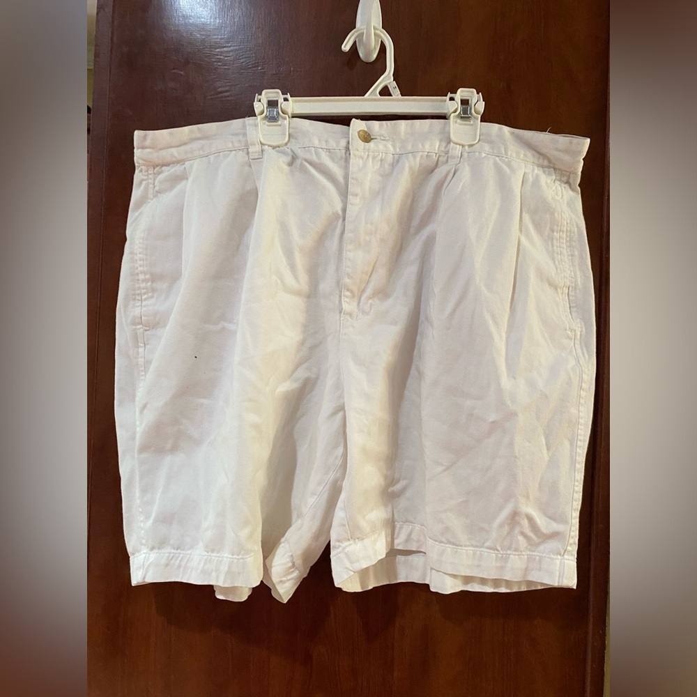 Club Room White Flat-Front Cotton Shorts